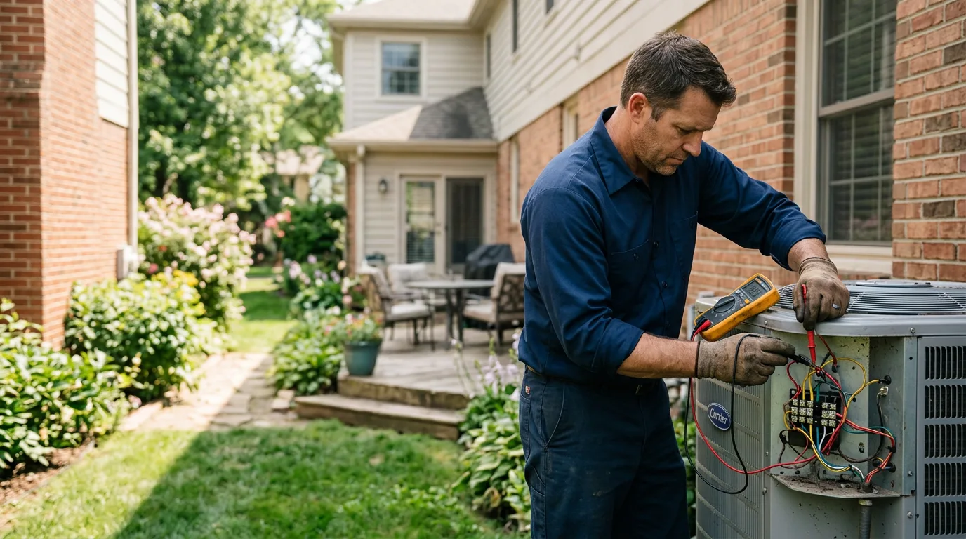 HVAC technician working near Pretty Prairie, KS